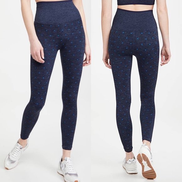 Splits59 Pants - NWT $104 Splits59 Mila High Waist Seamless 7 Blue Dotted Leggings Stretch